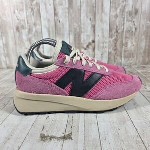 New Balance U370EA Pink Suede Mesh Platform Sneakers Womens 7.5 Mens 6